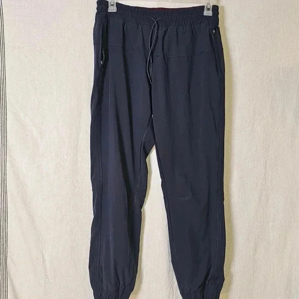 Lululemon Womens Blue Joggers SZ 12 Keep Moving Elastic Drawstring Waist